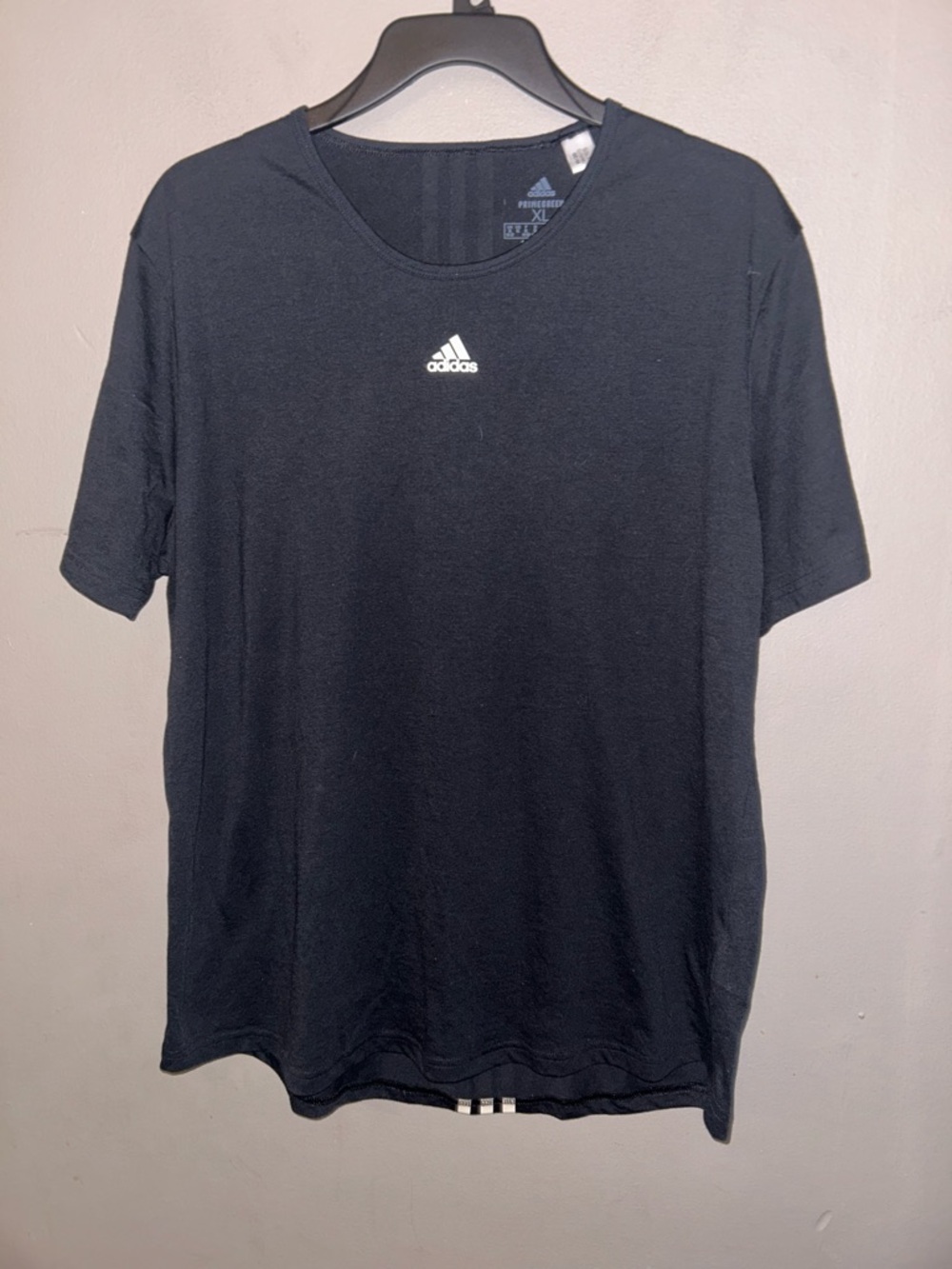 Adidas Shirt - black Prime Green Aero Ready w/rubber stripes - Picture 2 of 9